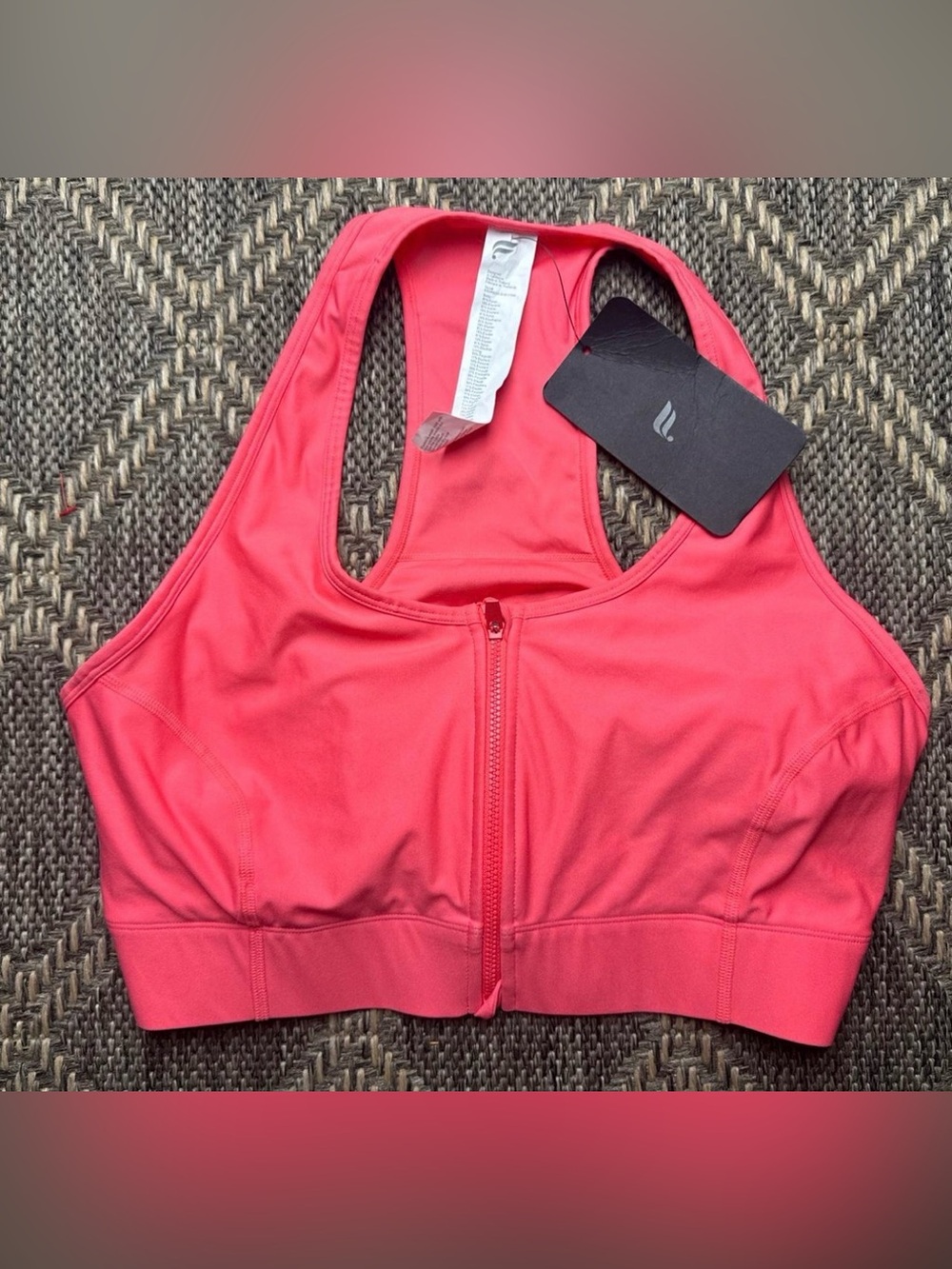 FABLETICS Black On-The-Go Zip XL Impact Active Workout Sports Bra Size XL